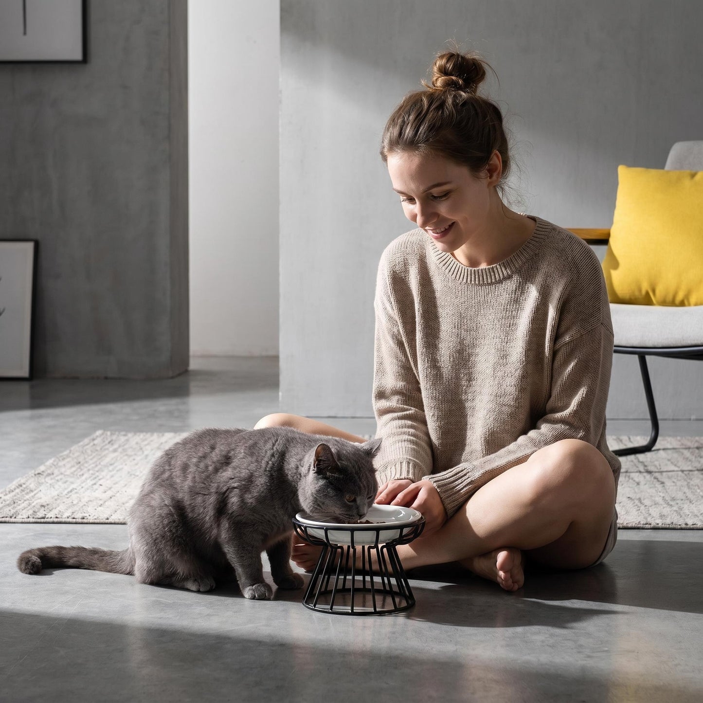 😿 A macskádnak mindig fekete az álla? Próbáld ki ezt a tálat! Kerámia, magas lábú macskatál – sima, baktériumgátló felület + nyakvédő kialakítás, állatorvosok is ajánlják 🐾💚