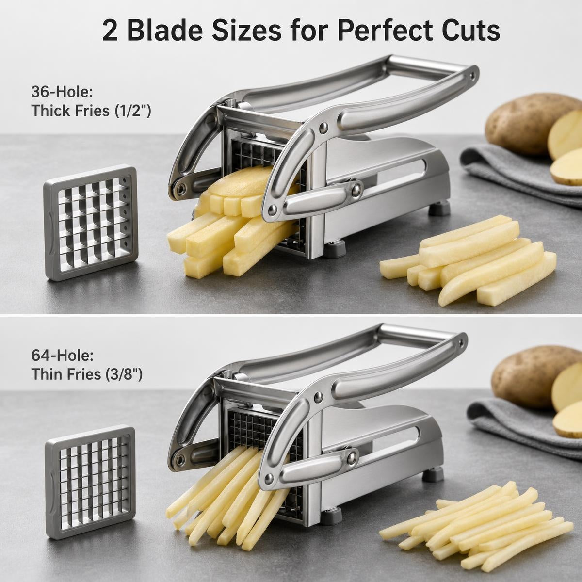 🥔 Cserélhető pengés burgonya és zöldség szeletelő | CUTVEG
