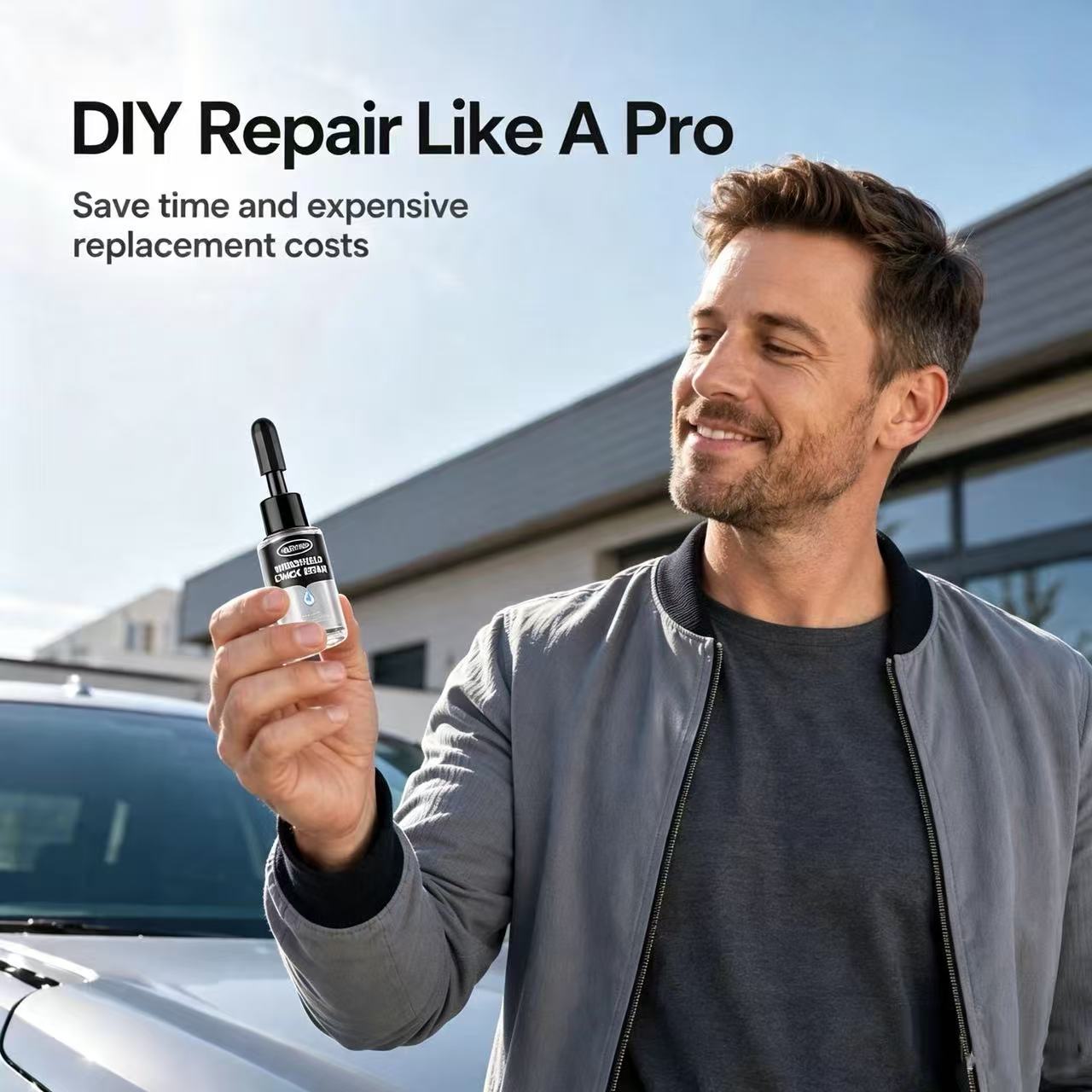 Otthoni autóüveg javító szett UV-keményedő gyantával | GLASS REPAIR KIT