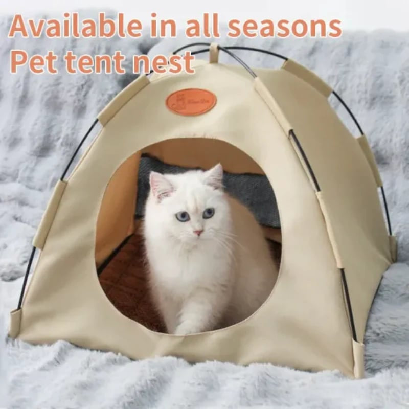 🐾 Most 50% kedvezménnyel! 🏕️ Összecsukható kisállat-sátor – Összecsukható kialakítás és kétoldalas párnázás – Nyáron hűvös, télen meleg 🐱