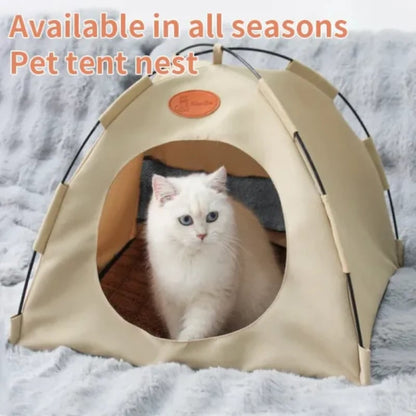 🐾 Most 50% kedvezménnyel! 🏕️ Összecsukható kisállat-sátor – Összecsukható kialakítás és kétoldalas párnázás – Nyáron hűvös, télen meleg 🐱