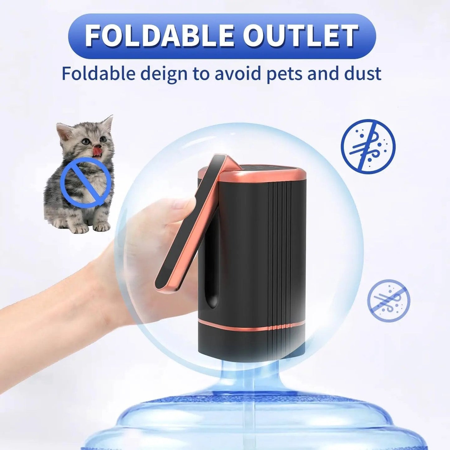 🚰Időkorlátozott 50%-os kedvezmény! 💥Automatikus itatószivattyú – újratölthető, összecsukható fúvókával, univerzális ✨