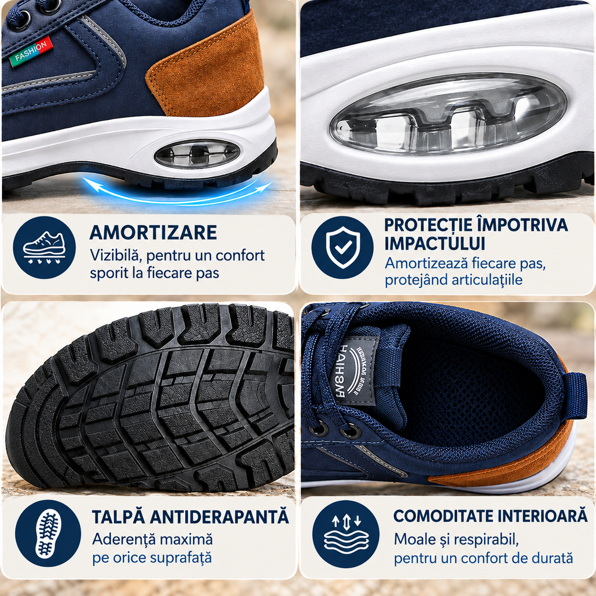 🎁 Ultima zi pentru a beneficia de reducerea de 50%! Nu rata ocazia! ⏰ Scapă de durerile de picioare și de fasciita plantară: încălțăminte ortopedică impermeabilă și antiderapantă.