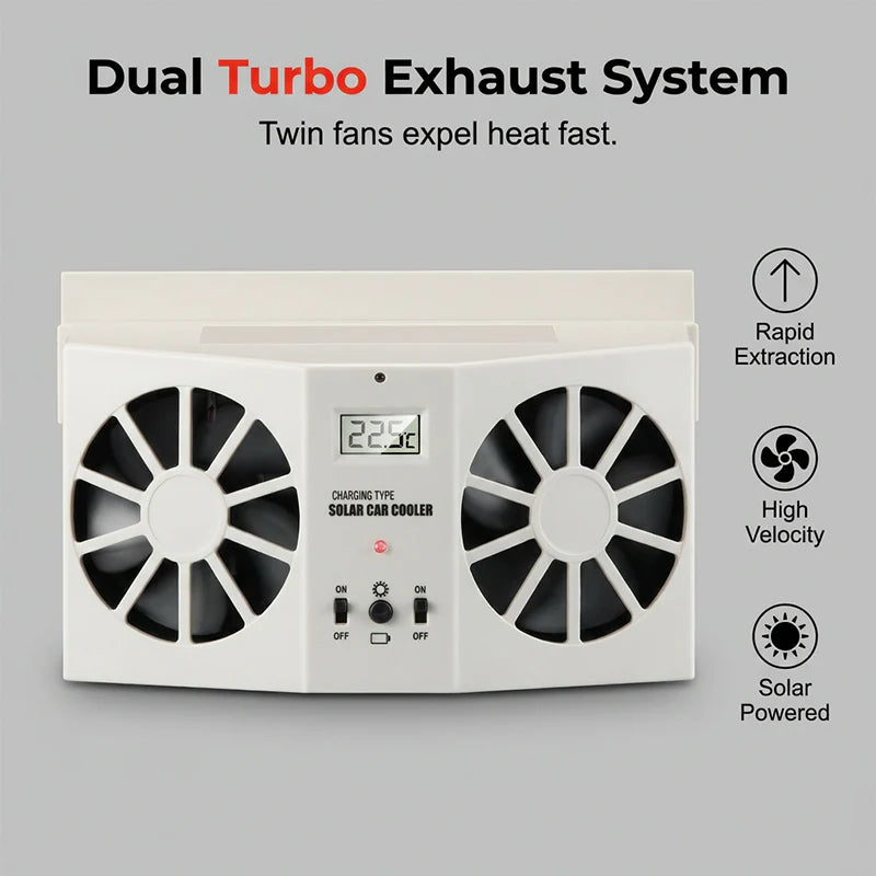 ☀️ Tartsa hűvösen kedvenc autóját – automatikus, hőmérséklet-kijelzős napenergiás szellőzőventilátor – utánvéttel 🚗💨