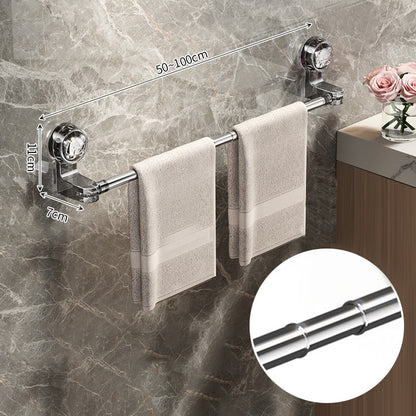 🚿🔩 Állítható törülközőtartó tapadókoronggal – Fúrás nélkül · Erős tapadás · Hosszúság állítható | Fürdőszoba/konyha/bérlőknek elengedhetetlen