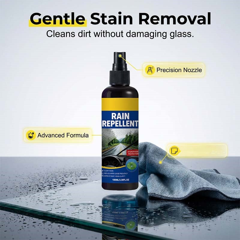 🌧️✨ Szélvédő esőálló spray – Fluor-alapú nanohidrofób technológia, az esőcseppek azonnal lecsúsznak, tiszta kilátás a vezetéshez, utánvéttel