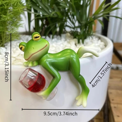 Béka alakú virágcserép-dísz | FROGDEC