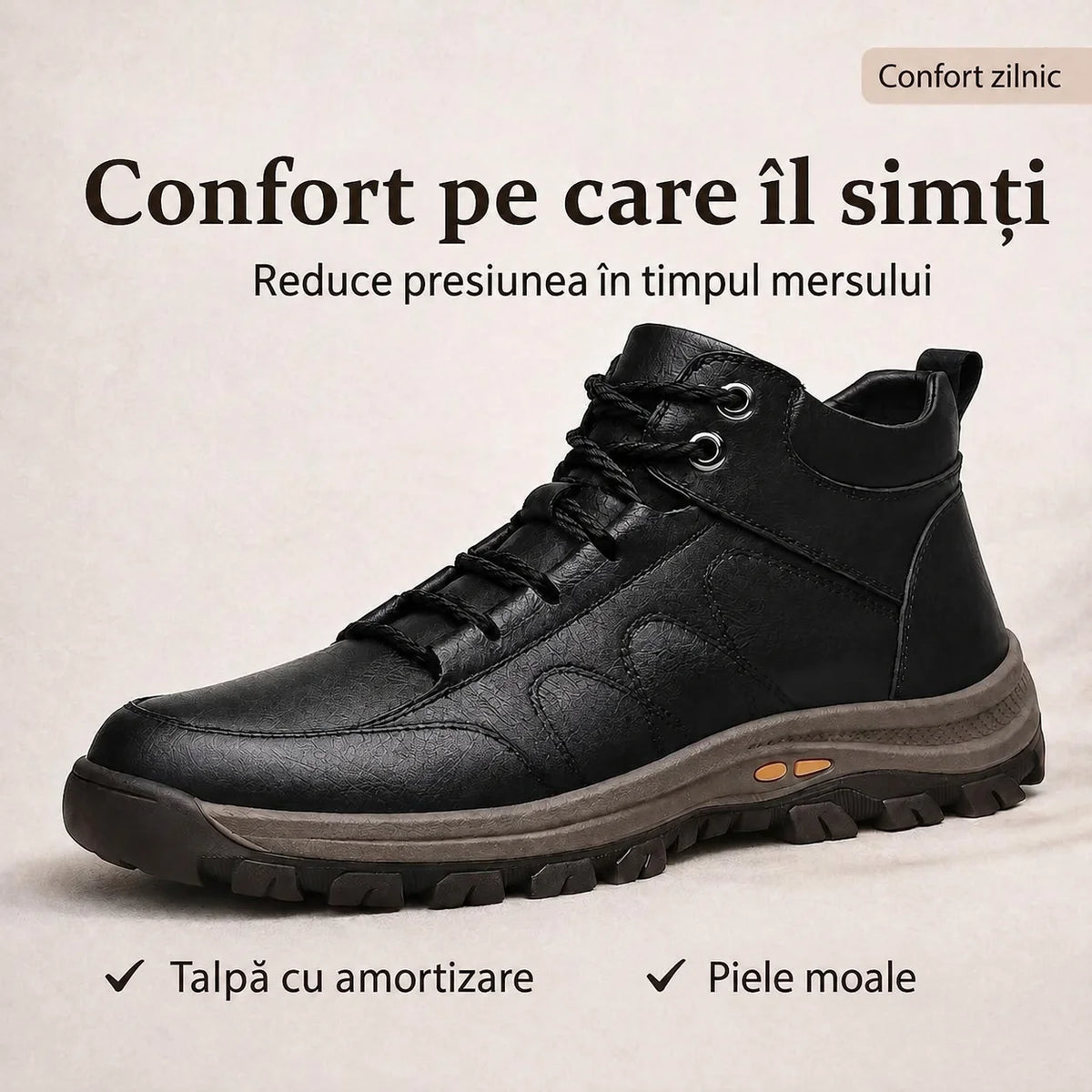 🎁Ultima zi pentru a te bucura de o reducere de 50%, nu o rata! ⏰Fabricați din piele de vițel australiană🐂Suport pentru picioare - ameliorează durerea de picioare✅Impermeabili și antiderapanți, confortabili la mers✅Eleganți și versatili.