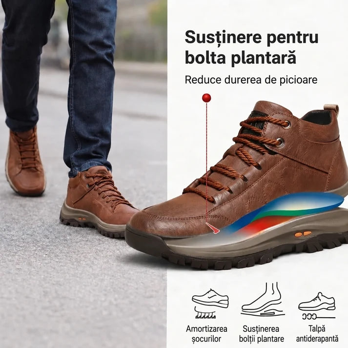 🎁Ultima zi pentru a te bucura de o reducere de 50%, nu o rata! ⏰Fabricați din piele de vițel australiană🐂Suport pentru picioare - ameliorează durerea de picioare✅Impermeabili și antiderapanți, confortabili la mers✅Eleganți și versatili.