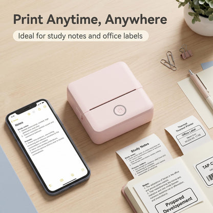 🖨️ Mini hordozható nyomtató – Bluetooth-kapcsolattal azonnal nyomtatható, nincs szükség tintapatronra/szalagra, könnyű és hordozható, tanuláshoz, irodai munkához és fényképnyomtatáshoz egyaránt alkalmas, utánvéttel fizethető