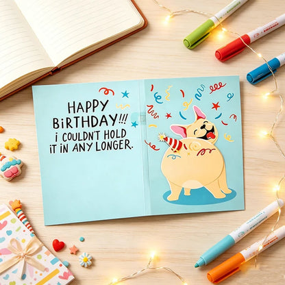 Interaktív tréfa üdvözlőkártya születési alkalmakra |  GREETING CARD