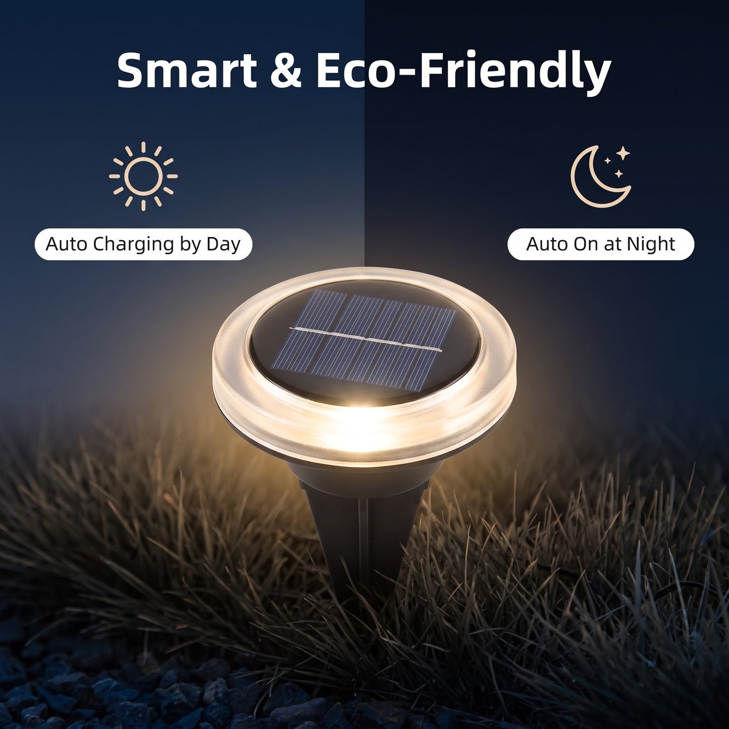 💡🌿 Napenergiával működő kerti ösvénylámpa – automatikus be- és kikapcsolás, vízálló, kiválóan alkalmas ösvényekhez, kocsibeállókhoz és teraszokhoz ✨