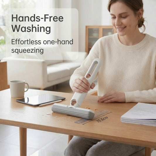 🧹 Többfunkciós asztali mini felmosó – kézmosás nélkül, összehajtva kinyomható, egy mozdulattal tisztává varázsolja a felületet, konyhába, fürdőszobába és autóba egyaránt alkalmas, utánvéttel