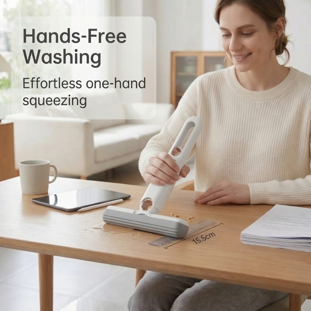 🧹 Többfunkciós asztali mini felmosó – kézmosás nélkül, összehajtva kinyomható, egy mozdulattal tisztává varázsolja a felületet, konyhába, fürdőszobába és autóba egyaránt alkalmas, utánvéttel