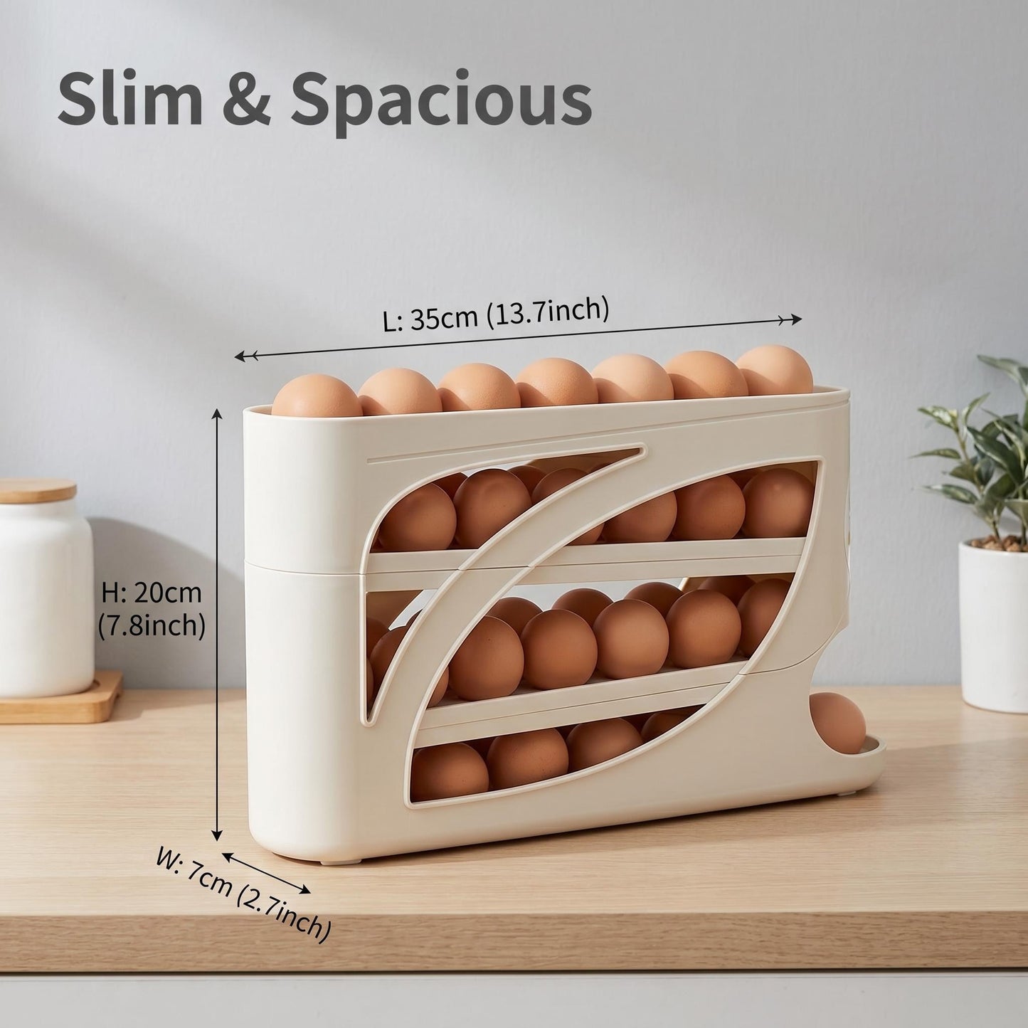 🥚🔄Négyemeletes tojástartó, gördülő tojástároló doboz🧊