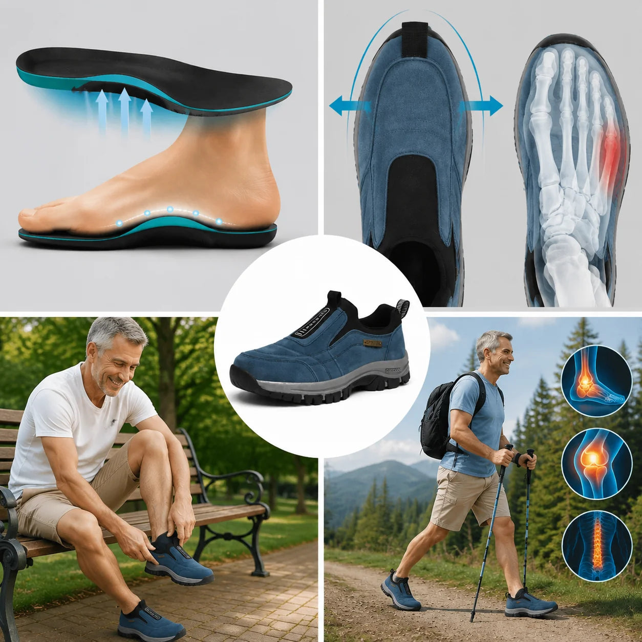🎁Ultima zi pentru a profita de reducerea de 50%! Nu rata ocazia! ⏰ Ameliorează durerile de picioare și fasciita plantară: încălțăminte ortopedică impermeabilă și antiderapantă.