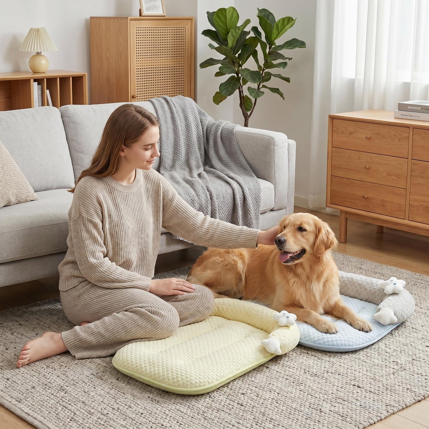 🛋️ Egész évben használható kisállat-kanapé – nedvességálló, lélegző, télen meleg, nyáron hűvös, levehető huzattal, kutyáknak és macskáknak egyaránt alkalmas, utánvéttel