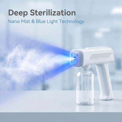⚡ Vezeték nélküli kézi Blue Light fertőtlenítő permetező – nanoméretű porlasztás, 2 méteres hatótávolság, otthoni fertőtlenítéshez, háziállatokhoz és autókhoz egyaránt használható, utánvéttel