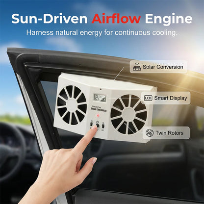 ☀️ Tartsa hűvösen kedvenc autóját – automatikus, hőmérséklet-kijelzős napenergiás szellőzőventilátor – utánvéttel 🚗💨