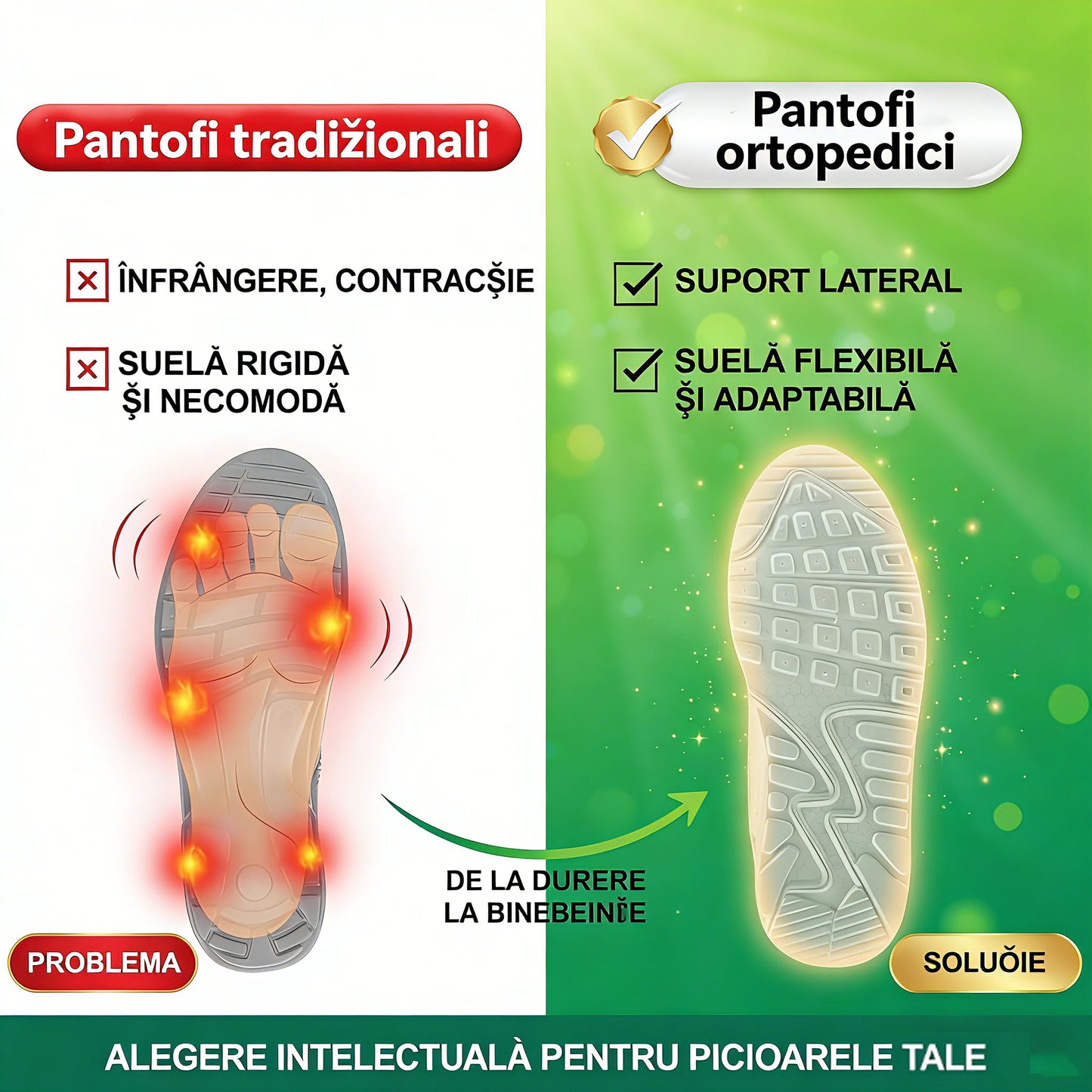 🎁Ultima zi pentru a te bucura de o reducere de 50%, nu o rata! ⏰Fabricați din piele de vițel australiană🐂Suport pentru picioare - ameliorează durerea de picioare✅Impermeabili și antiderapanți, confortabili la mers✅Eleganți și versatili.