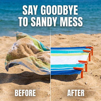 🌊 Homok- és szélálló strandtakaró-rögzítők | 4 darabos csomag | Strandra, pázsitra és piknikhez egyaránt használható | Erős szél esetén a takaró mozdulatlanul marad 🏖️🌬️