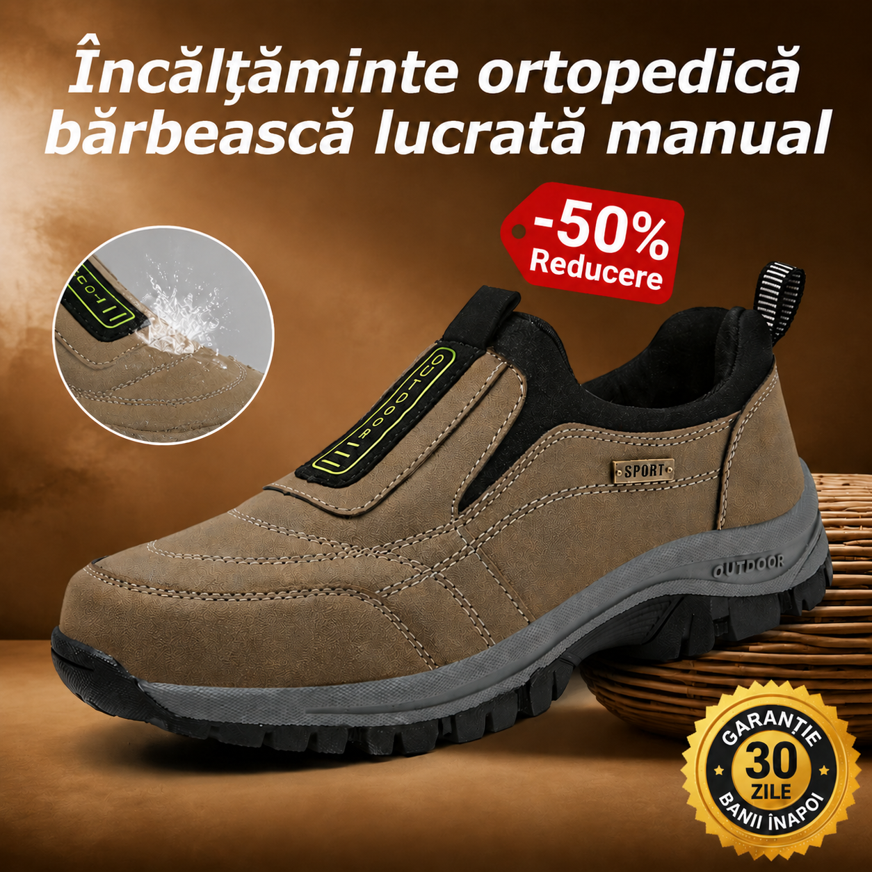 🎁Ultima zi pentru a te bucura de o reducere de 50%! Nu rata ocazia! ⏰ Ameliorează durerile de picioare și fasciita - Încălțăminte ortopedică impermeabilă și antiderapantă.