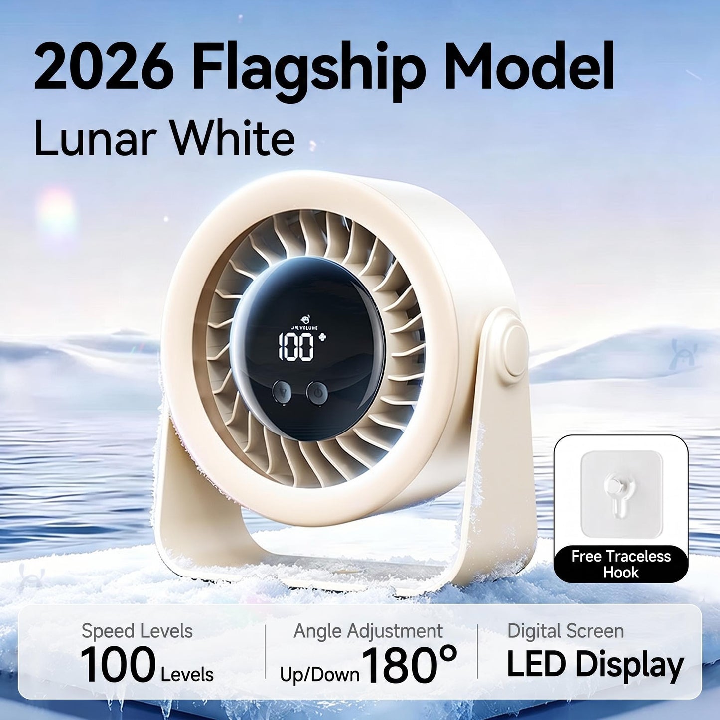 🏆🔥2026 asztali ventilátor – USB-ről tölthető, LED-kijelzővel📊  Rendkívül csendes, hálószobába😴, irodába🖥️ és kempingezéshez🏕️ is alkalmas