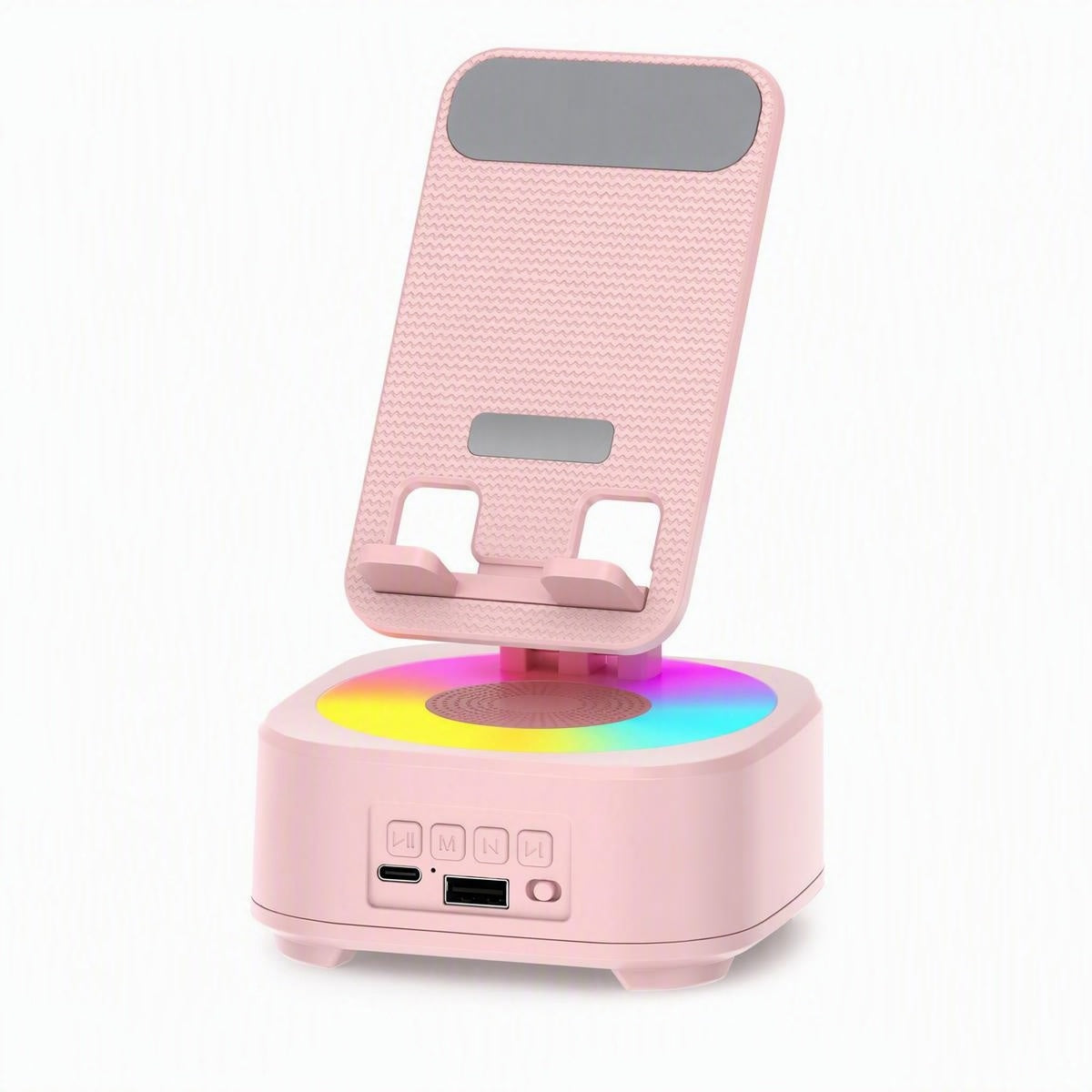 📱 4 az 1-ben forgatható asztali tartó Bluetooth hangszóróval és RGB fénnyel | DESK STAND SPEAKER