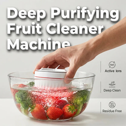 🍎💧 Hordozható gyümölcs- és zöldségmosó – örvényáramú öblítés + aktív oxigénes tisztítás | Növényvédőszer-maradványok eltávolítása · baktériumok elpusztítása · nyugodtabb étkezés 🏕️✨