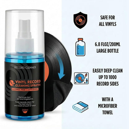 🎵 Kettőt az áráért 💥✨ Antistatikus tisztító spray vinylemezekhez
