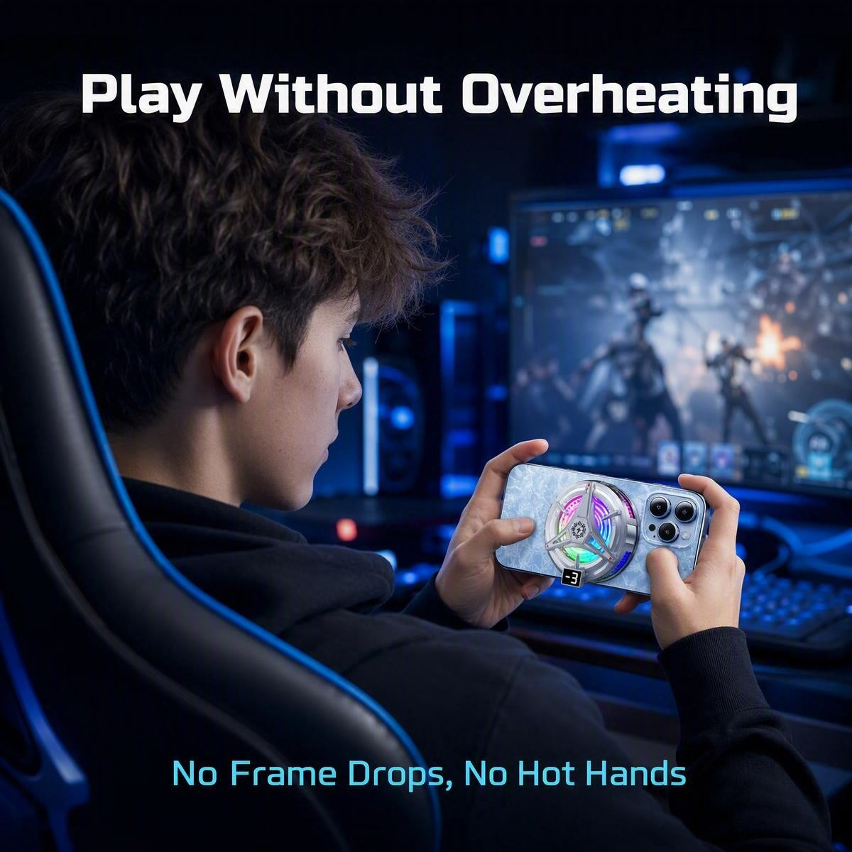 Félvezető hűtőborda okostelefonhoz RGB világítással | PHONE COOLER