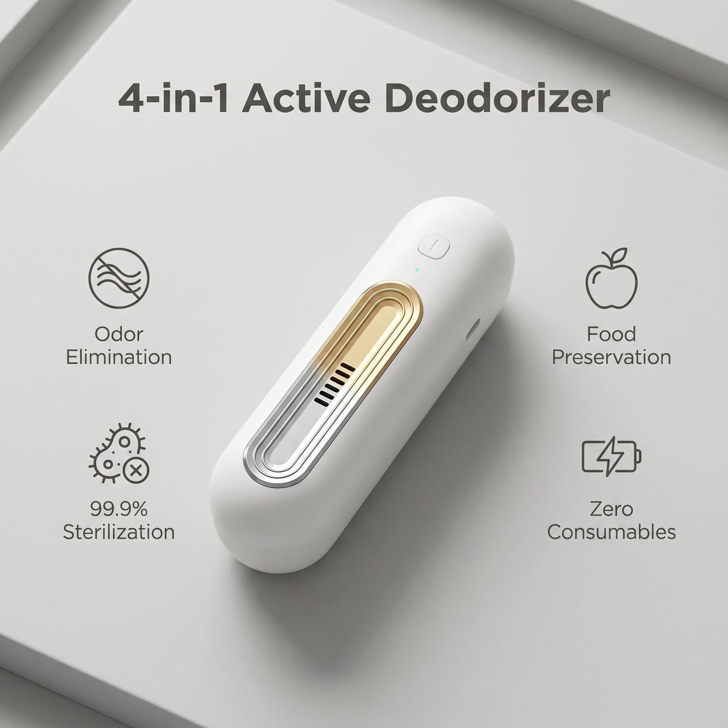 💨 Hordozható aktív oxigénes szagtalanító – USB-ről tölthető, szűrő nélkül, hatékony O₃-alapú szagtalanítás, hűtőszekrényhez, szekrényhez és autóhoz egyaránt használható, utánvéttel