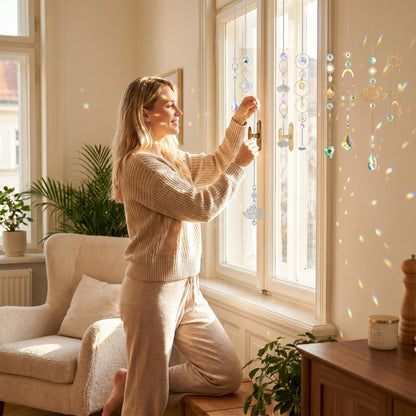 🌈✨Dekoratív napfényfogó kristály medál szett