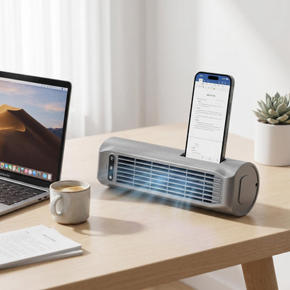 🔥✨Időkorlátozott akció! Asztali, lapát nélküli légkeringető ventilátor – lapát nélküli, biztonságos, nem sérülhet meg a kezed, erőteljesen keringeti a levegőt az egész lakásban, Type-C-n keresztül tölthető, nappaliba, hálószobába és dolgozószobába egyarán