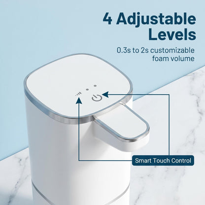 🧼✨ Intelligens, 4 fokozatú habos kézmosó adagoló – infravörös érzékelő · automatikus habadagolás · érintésmentes, így higiénikusabb · IPX5 vízálló