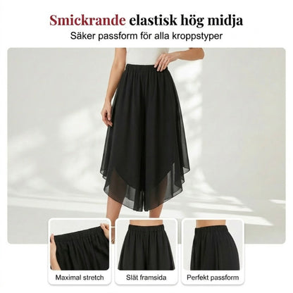 👗 Női aszimmetrikus, laza sifon nadrág – könnyed, leomló szabás, szabálytalan szegély, munkahelyre és nyaralásra egyaránt alkalmas, utánvéttel