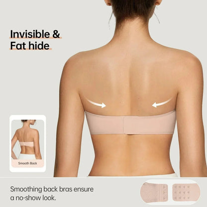 💞Női vállpánt nélküli melltartók, push-up bandeau melltartók, csúszásmentes, merevítő nélküli, támasztó, párnázott melltartók, varratmentes, kényelmes csőmelltartók